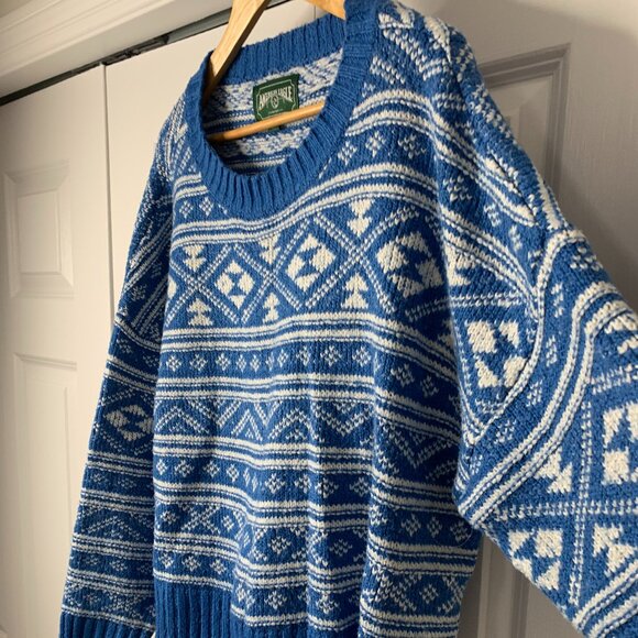 American Eagle Women’s Vintage Blue & White Sweater – XL (Y2K Green Label) - Picture 4 of 13